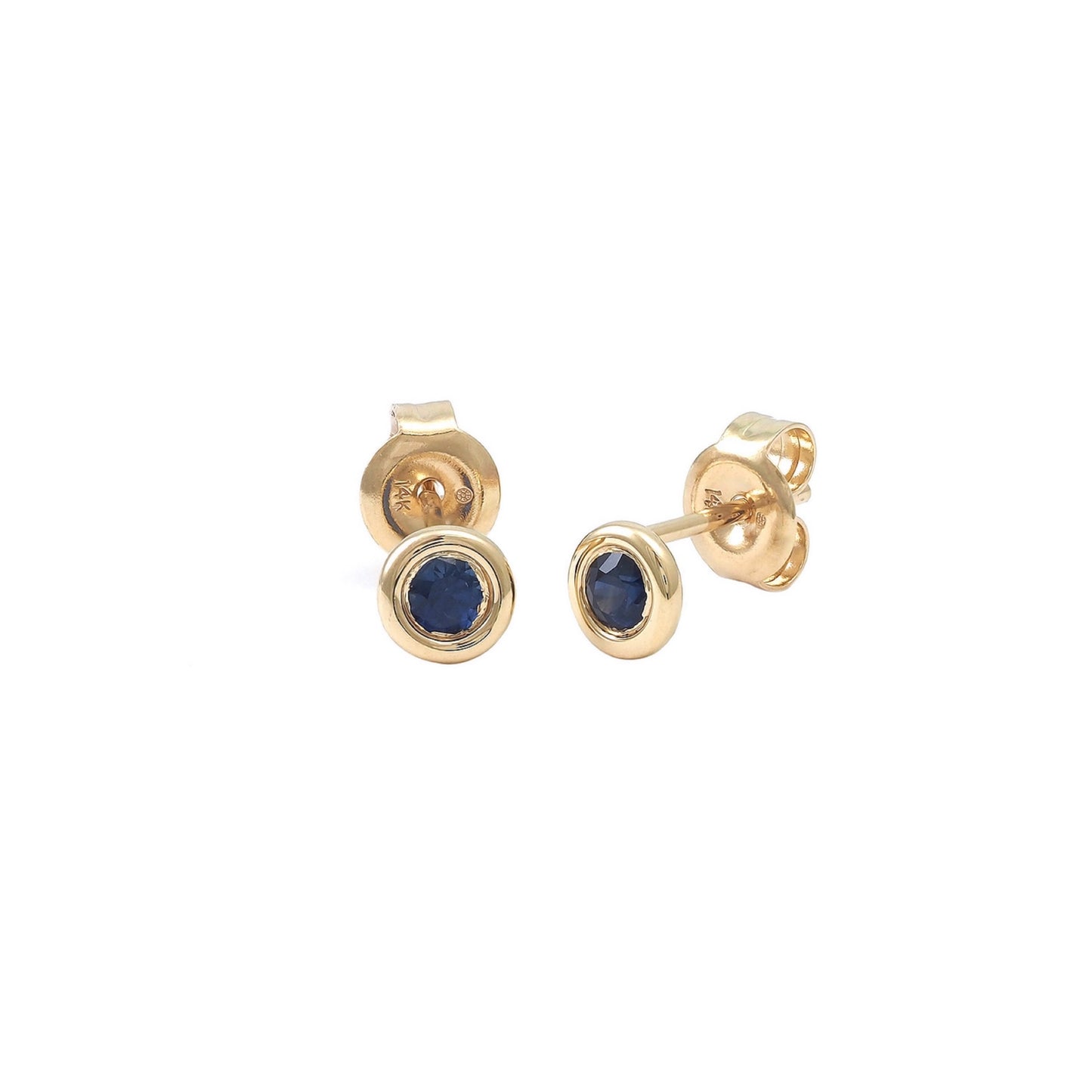 14k Gold & Sapphire Stud Earrings