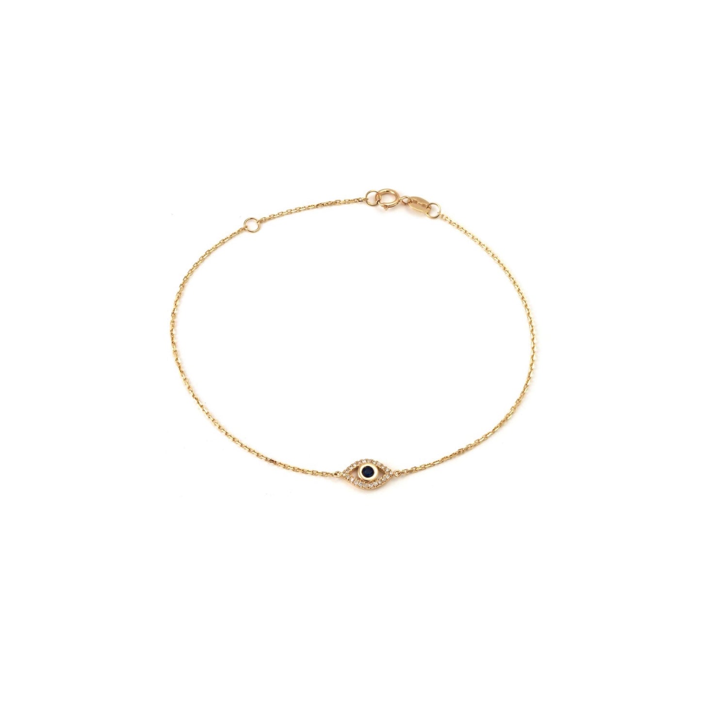 14k Gold Evil Eye Bracelet