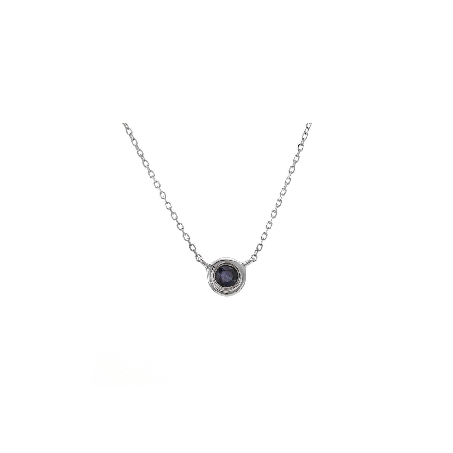 14k Gold & Sapphire Bezel Necklace
