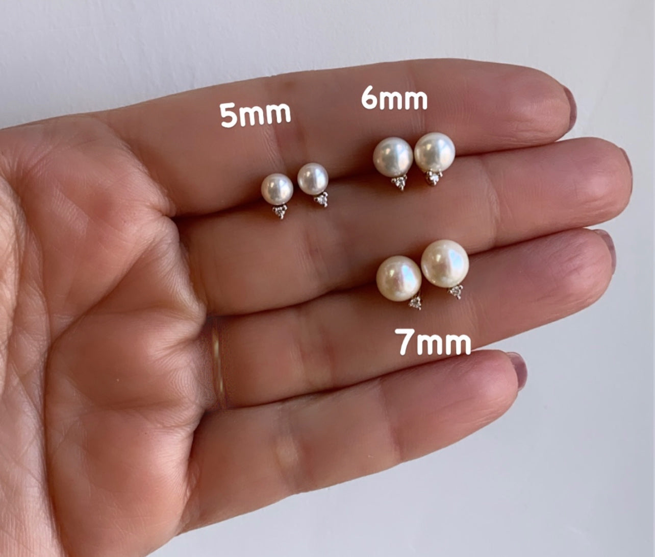 14k Gold Pearl with One Diamond Earrings