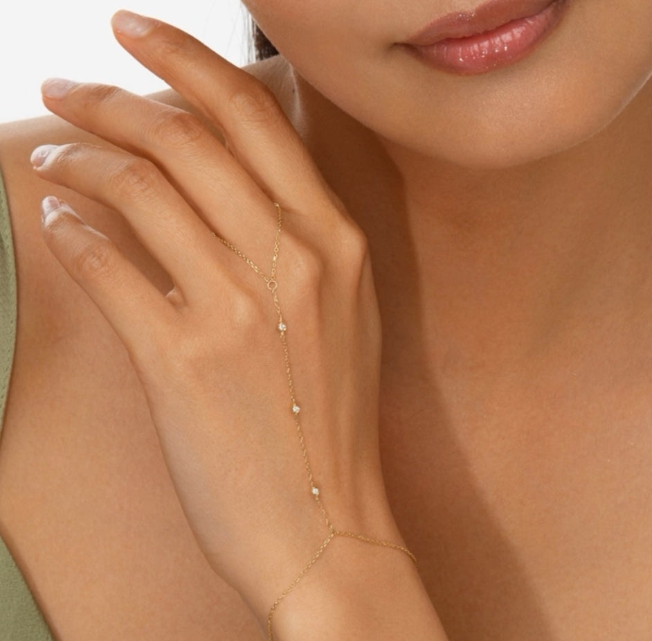 14k Gold Clon Bracelet with Diamonds