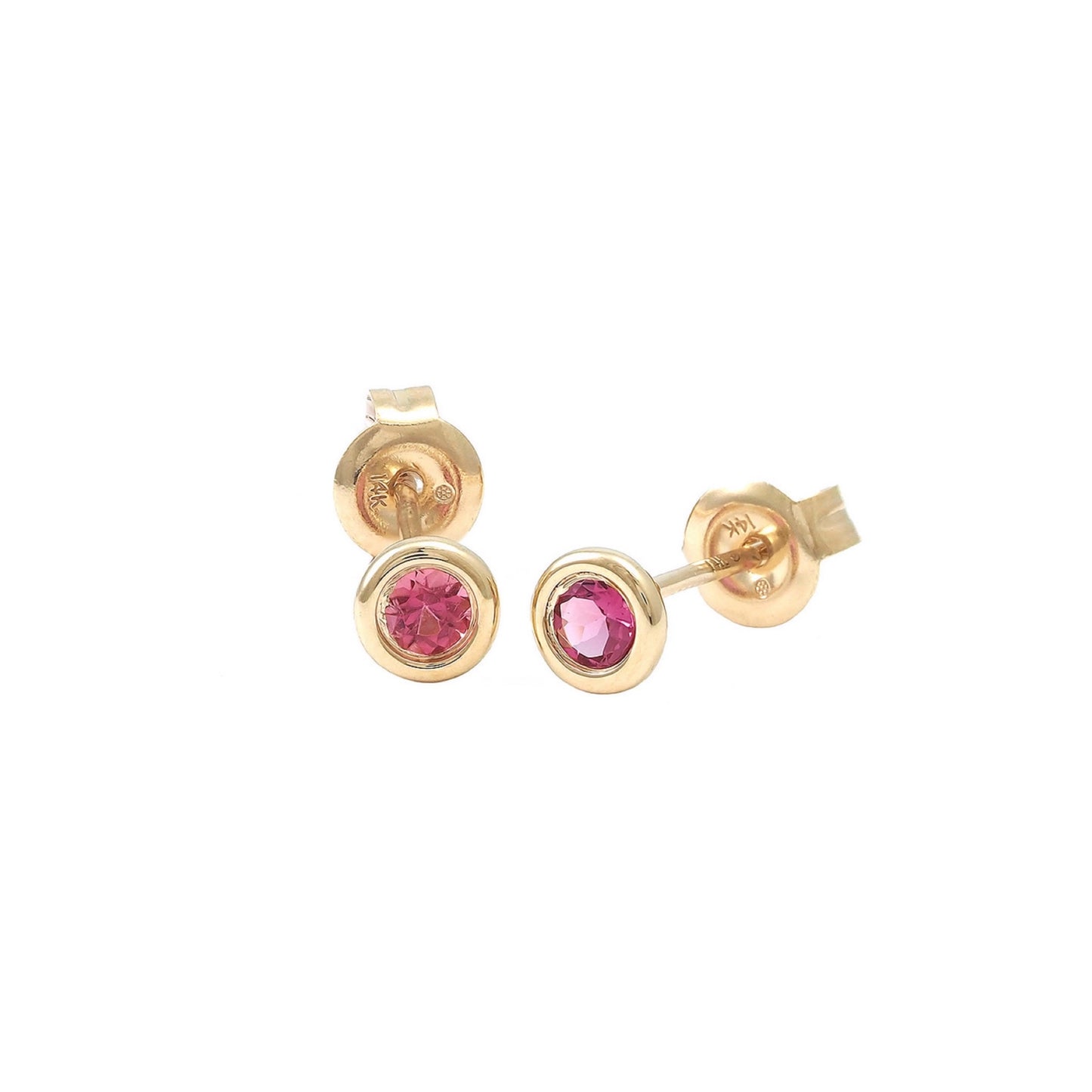 14k Gold Tourmaline Stud Earrings