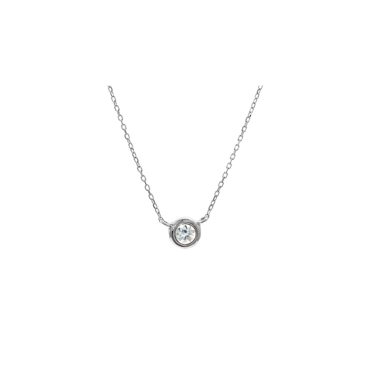14k Gold & Aquamarine Bezel Necklace