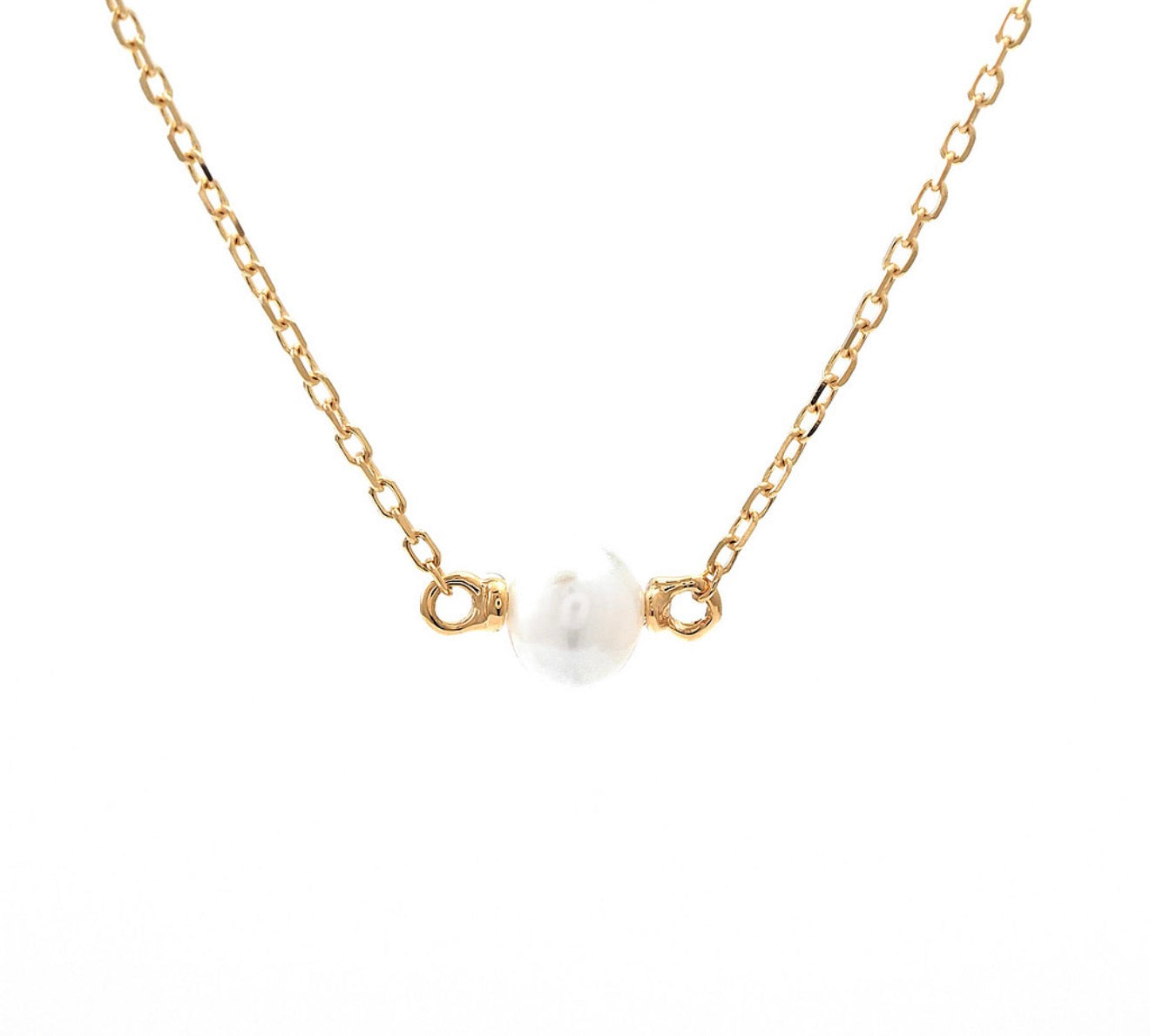 14k Gold Single Pearl Necklace