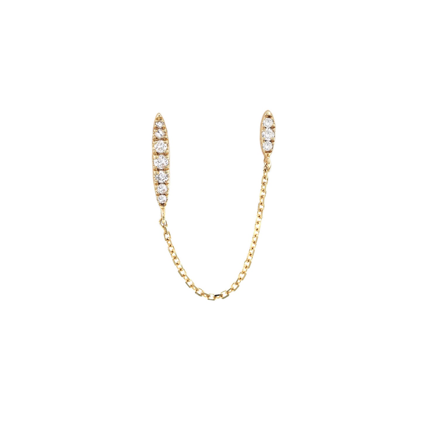 14k Gold Circle Diamonds Connecting Earrings