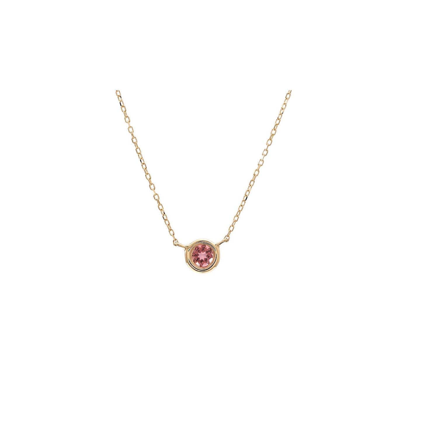 14k Gold Tourmaline Bezel Necklace