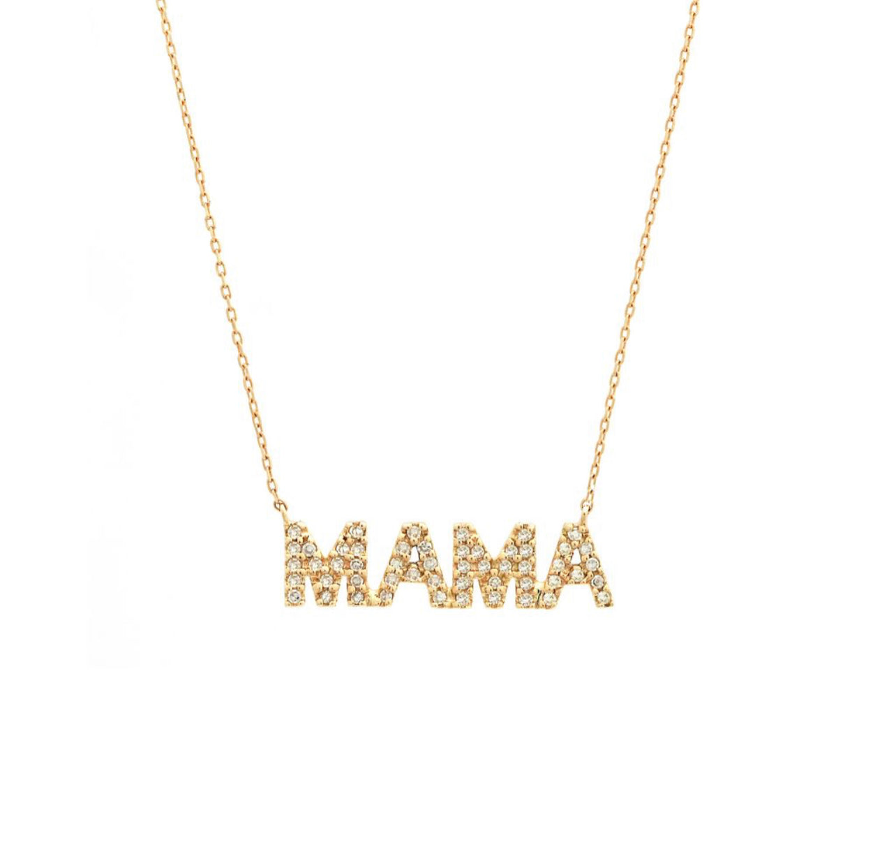 14k Gold & Diamonds Mama Necklace