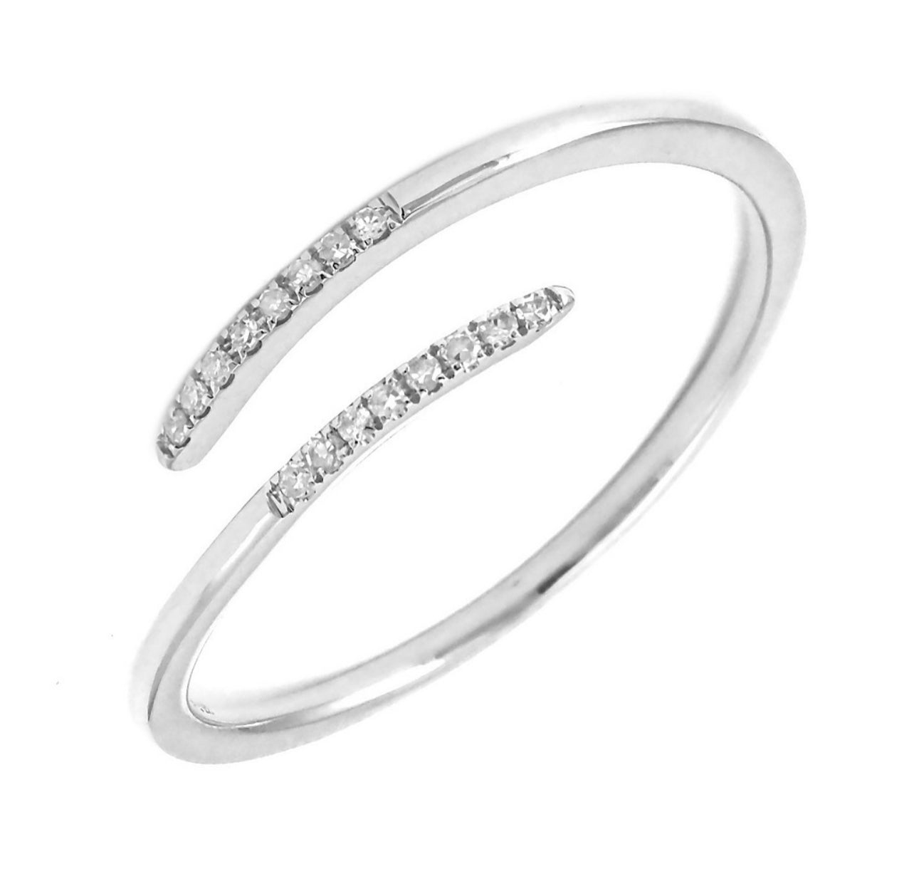 14k Gold Dainty Ring with Diamonds Ring