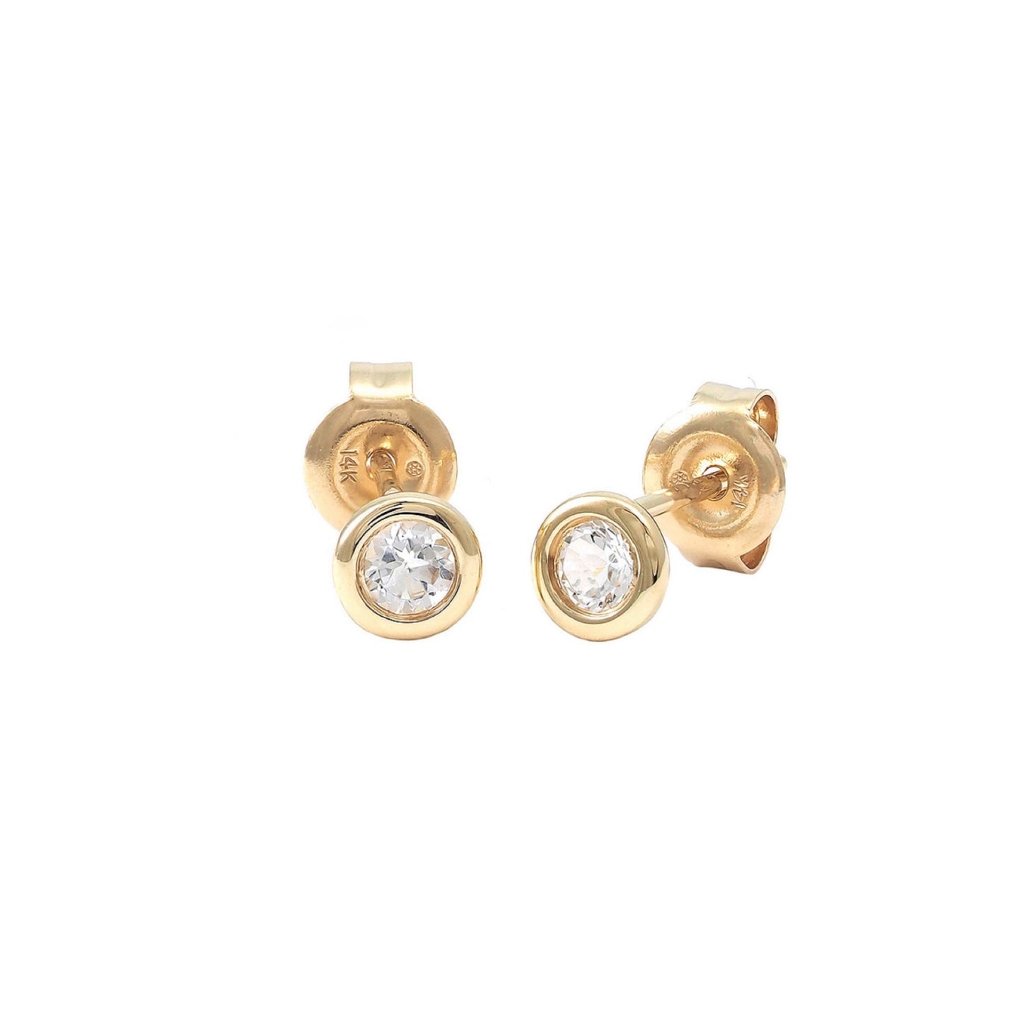 14k Gold & Diamond Stud Earrings