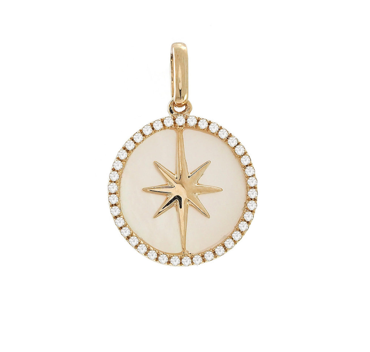 14k Gold Mother of Pearl Star Pendant