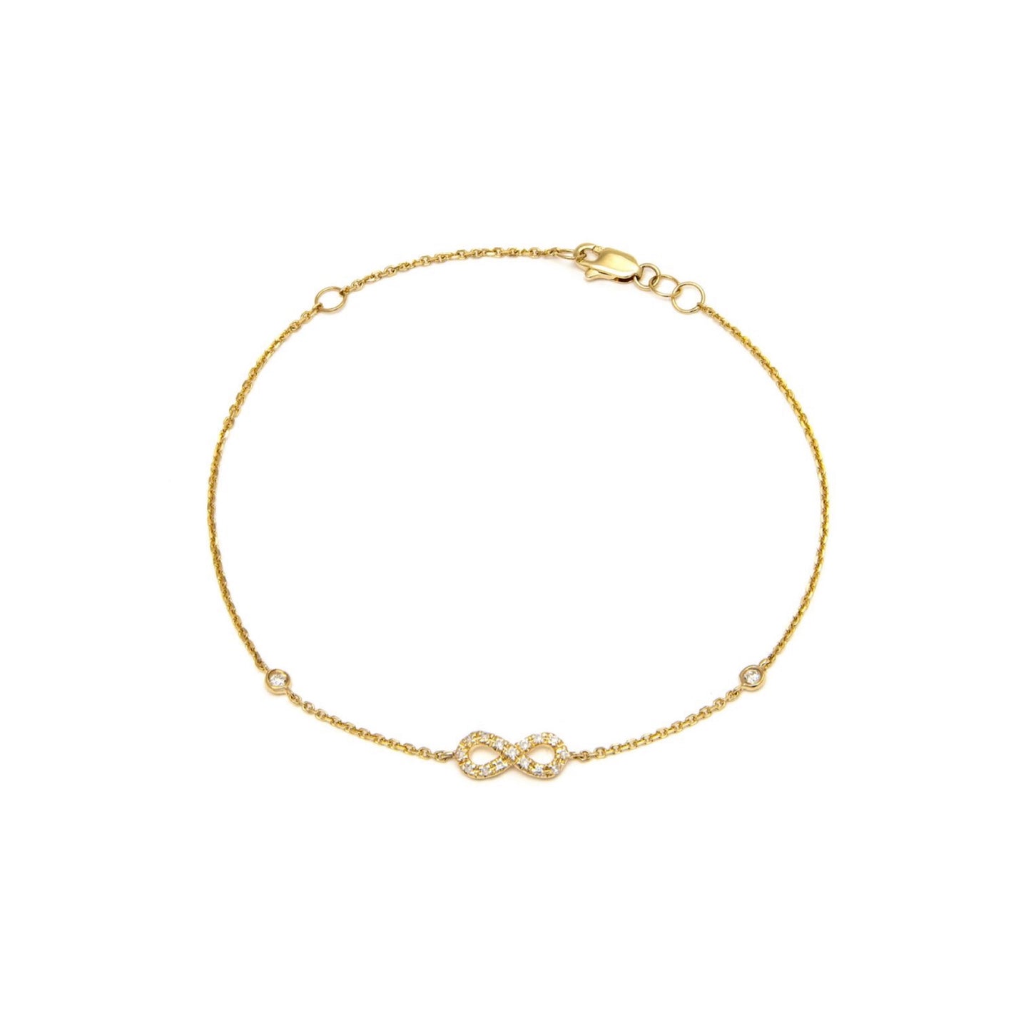 14k Gold & Diamonds Infinity Bracelet
