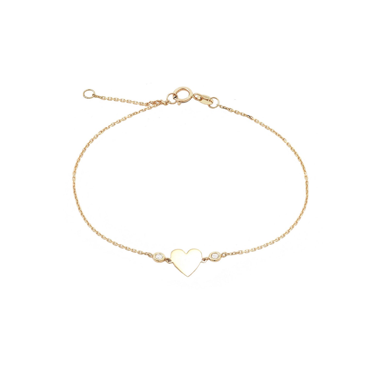 14k Gold Heart Bracelet