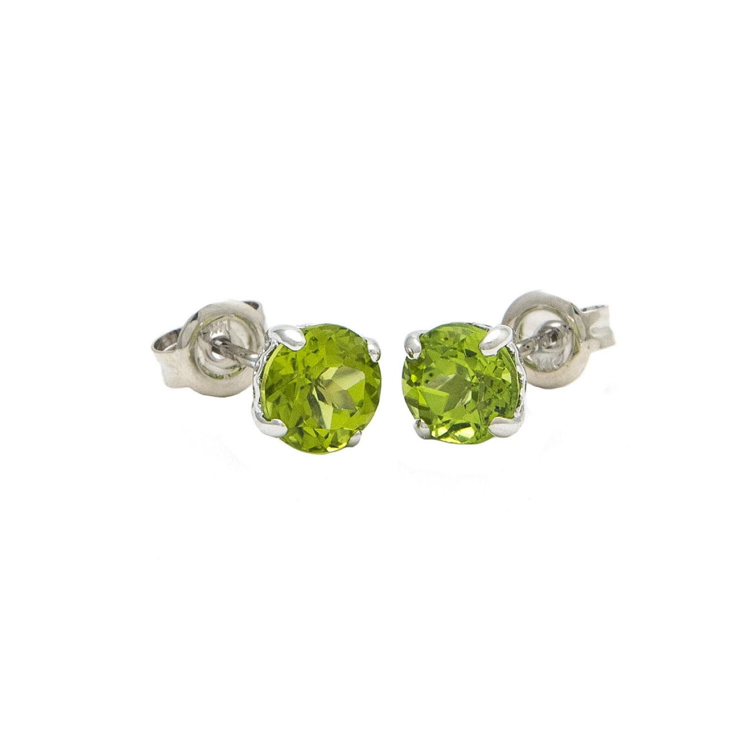 14k Gold Peridot Stud Earrings