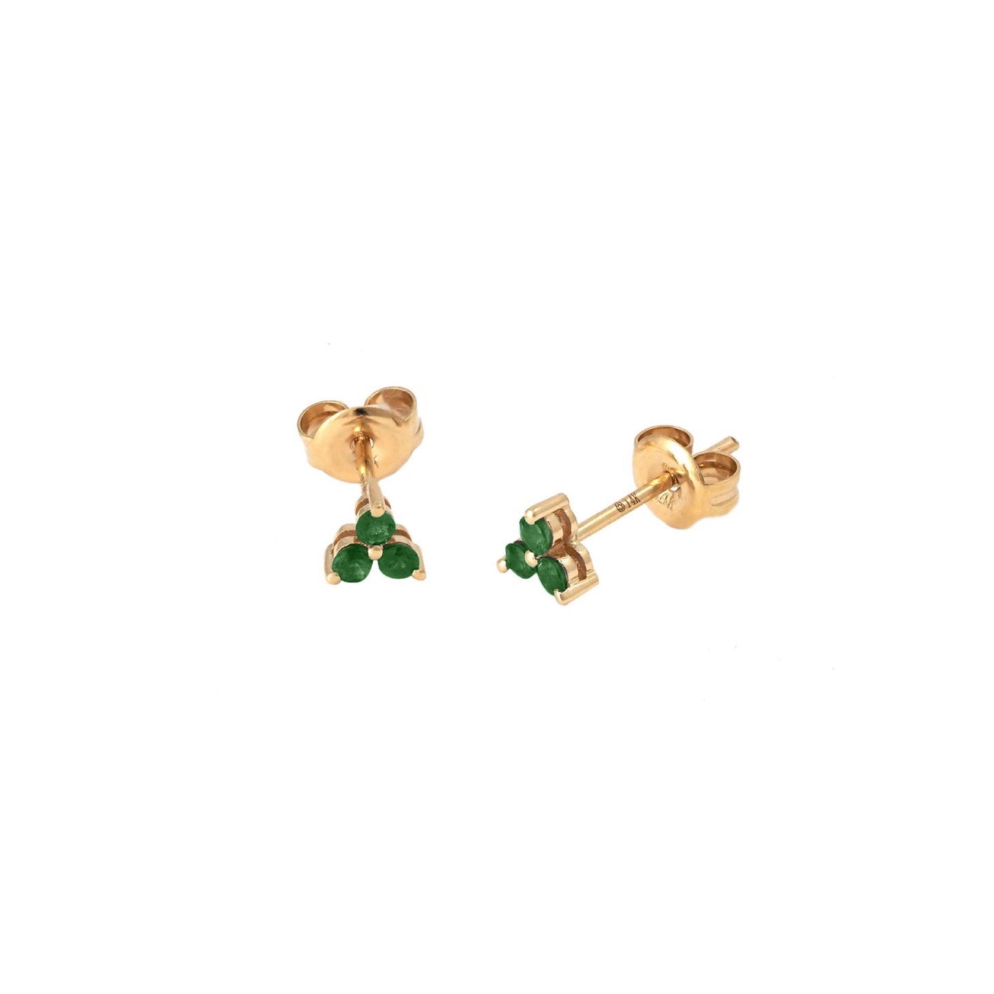 14k Gold & Three Stone Earrings