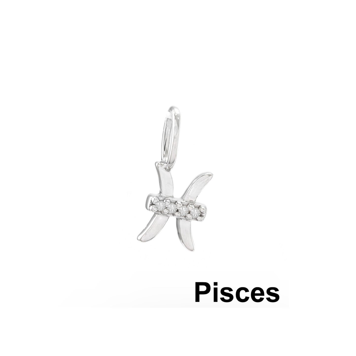 14k Gold Pisces Zodiac Sign Pendant