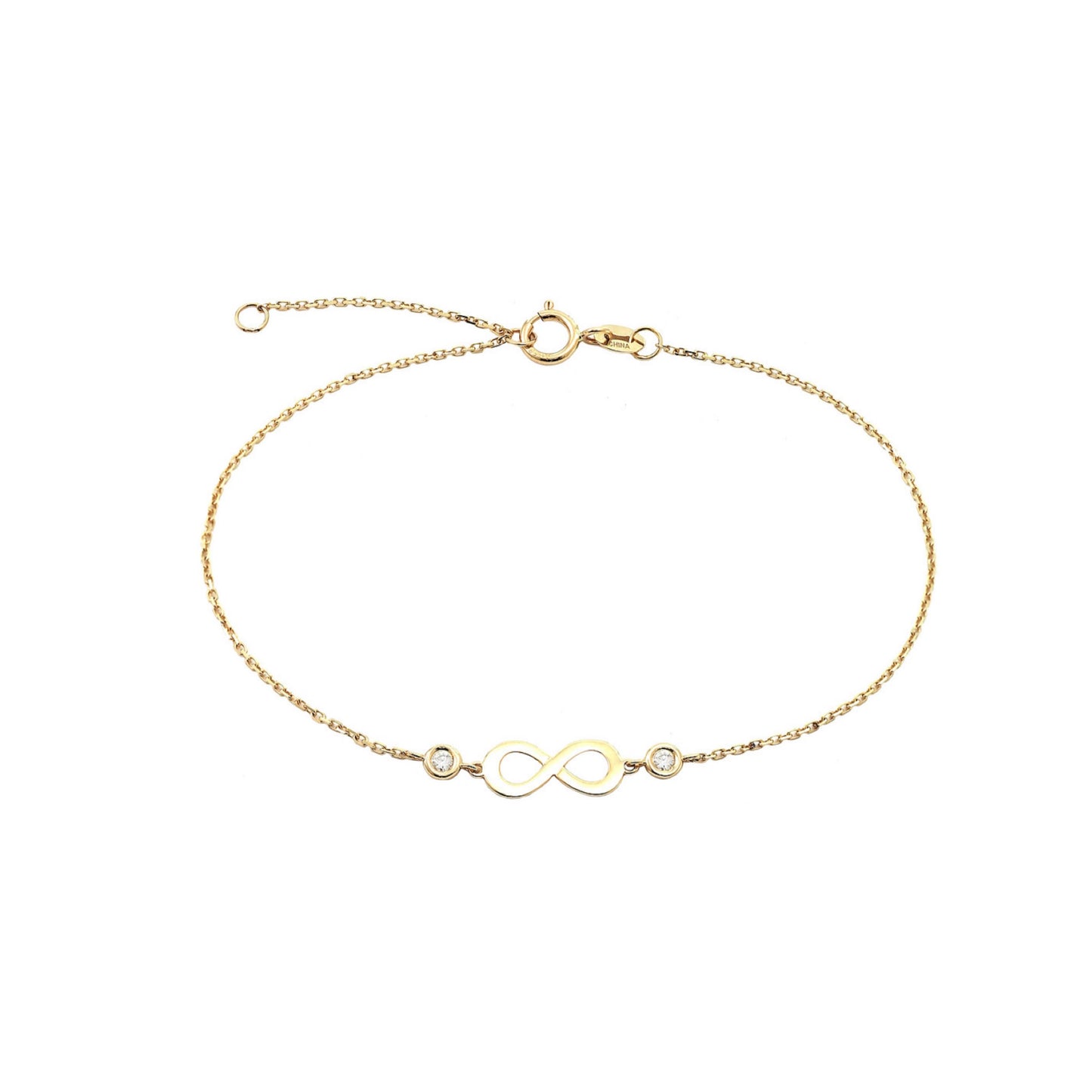 14k Gold Infinity Bracelet