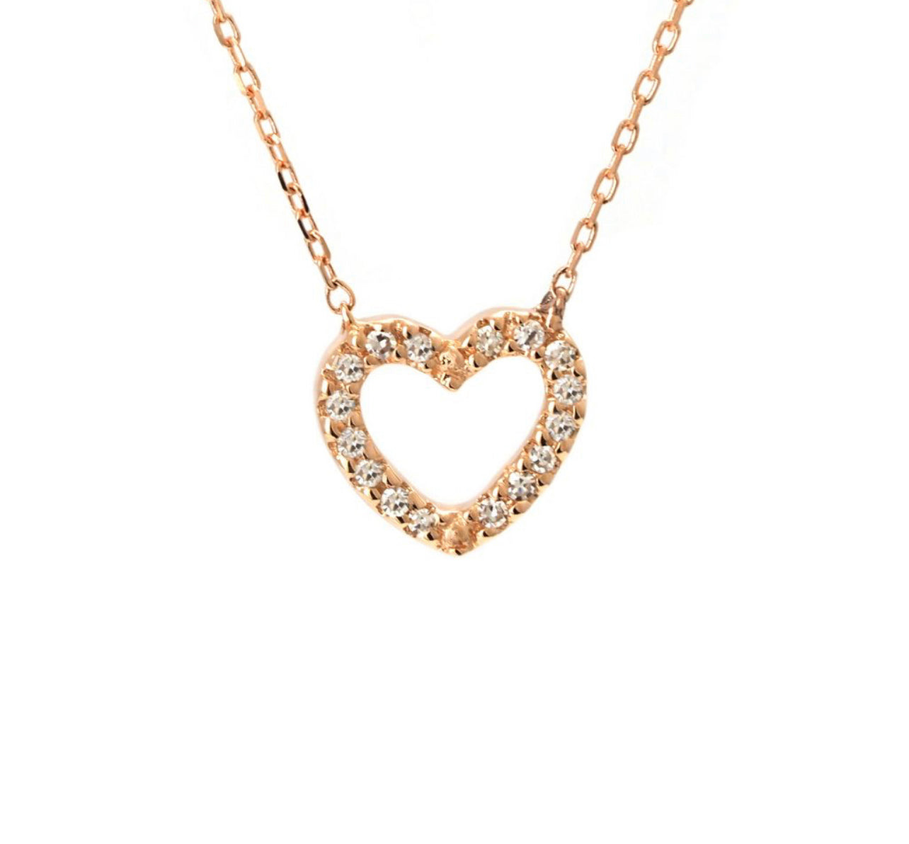14k Gold & Diamonds Open Heart