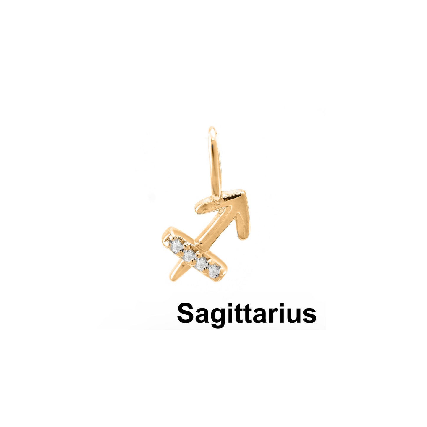 14k Gold Sagittarius Zodiac Sign Pendant