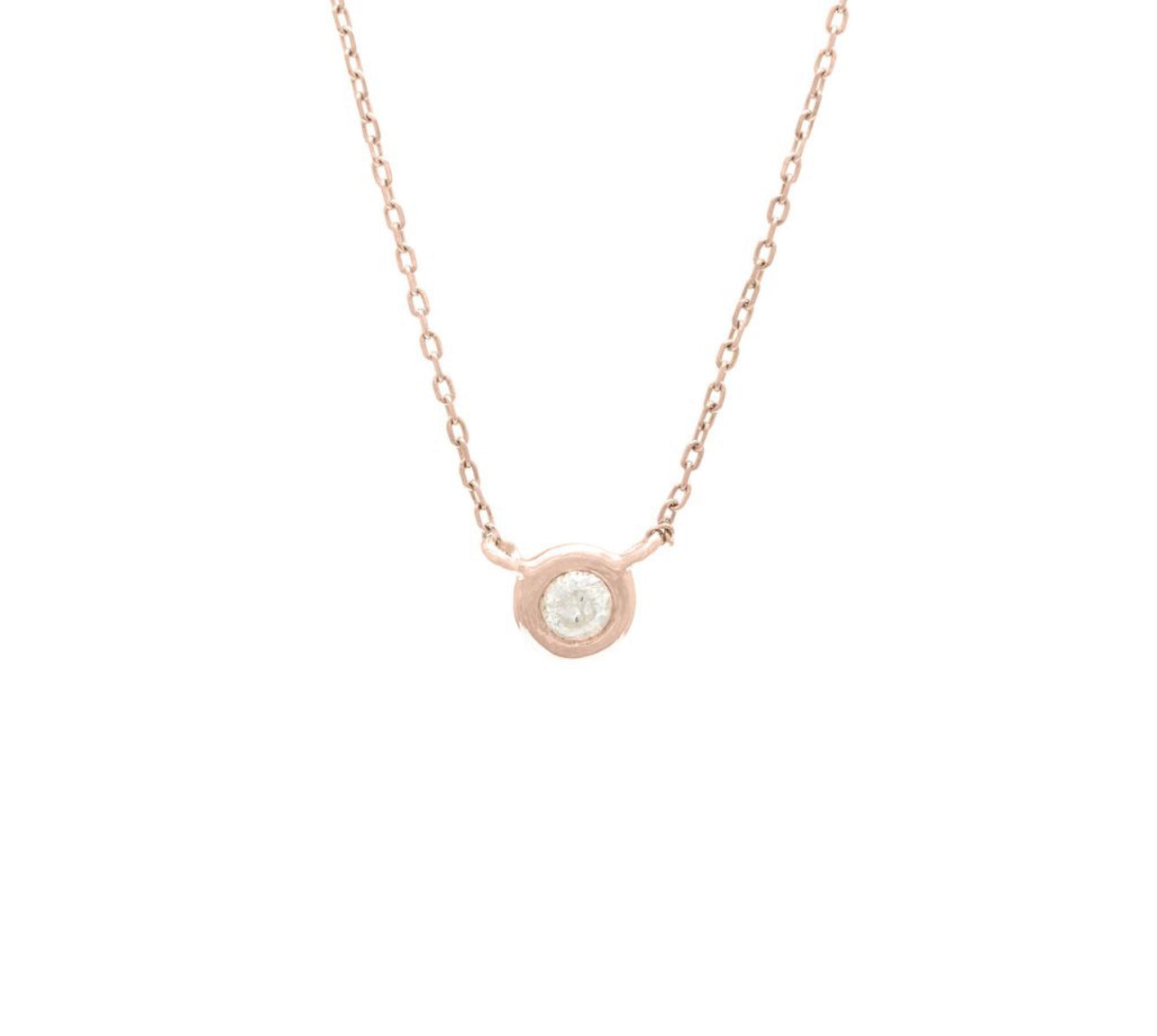 14k Gold Bezel Diamond Necklace