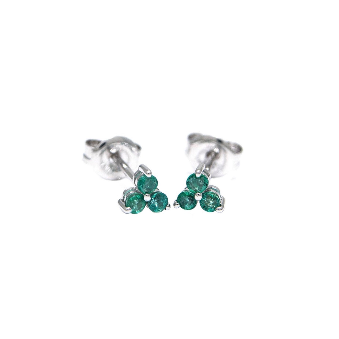 14k Gold & Three Stone Earrings