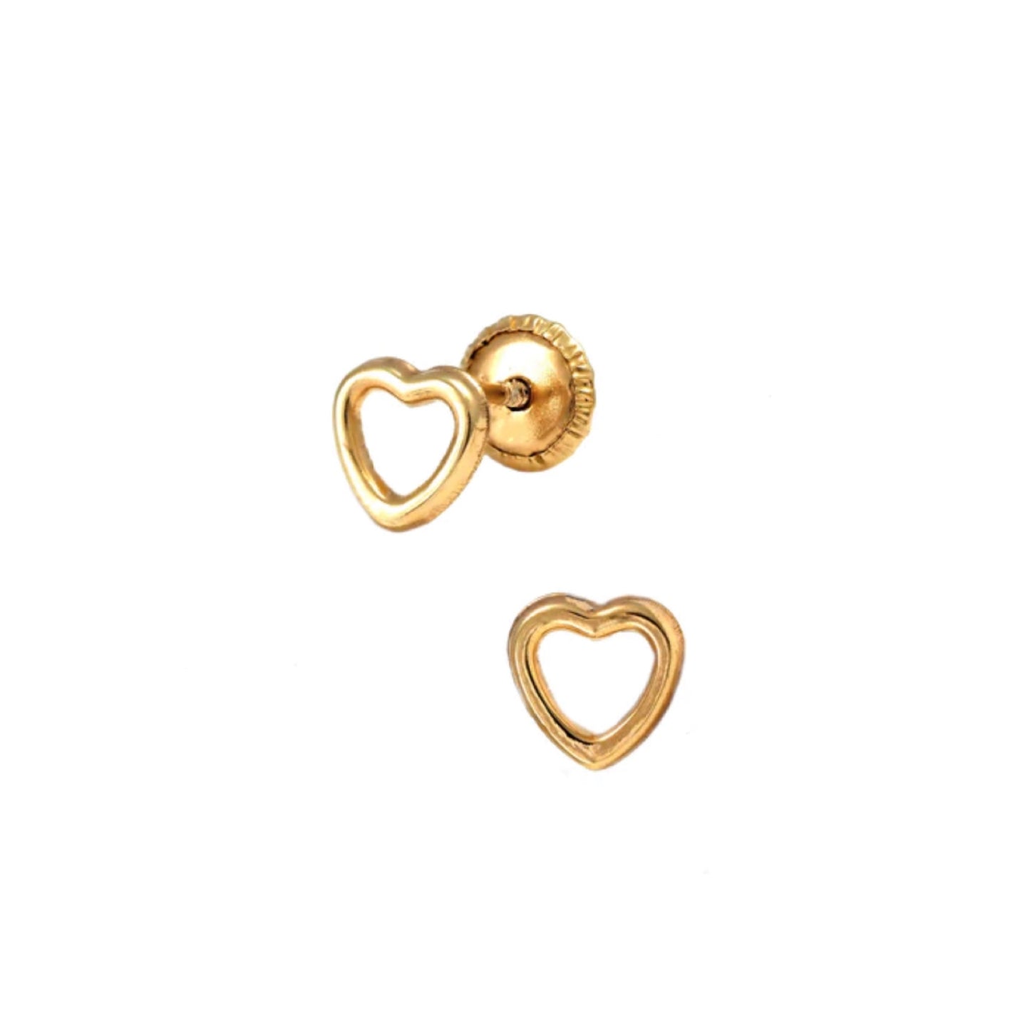 14k Gold Open Heart Earrings