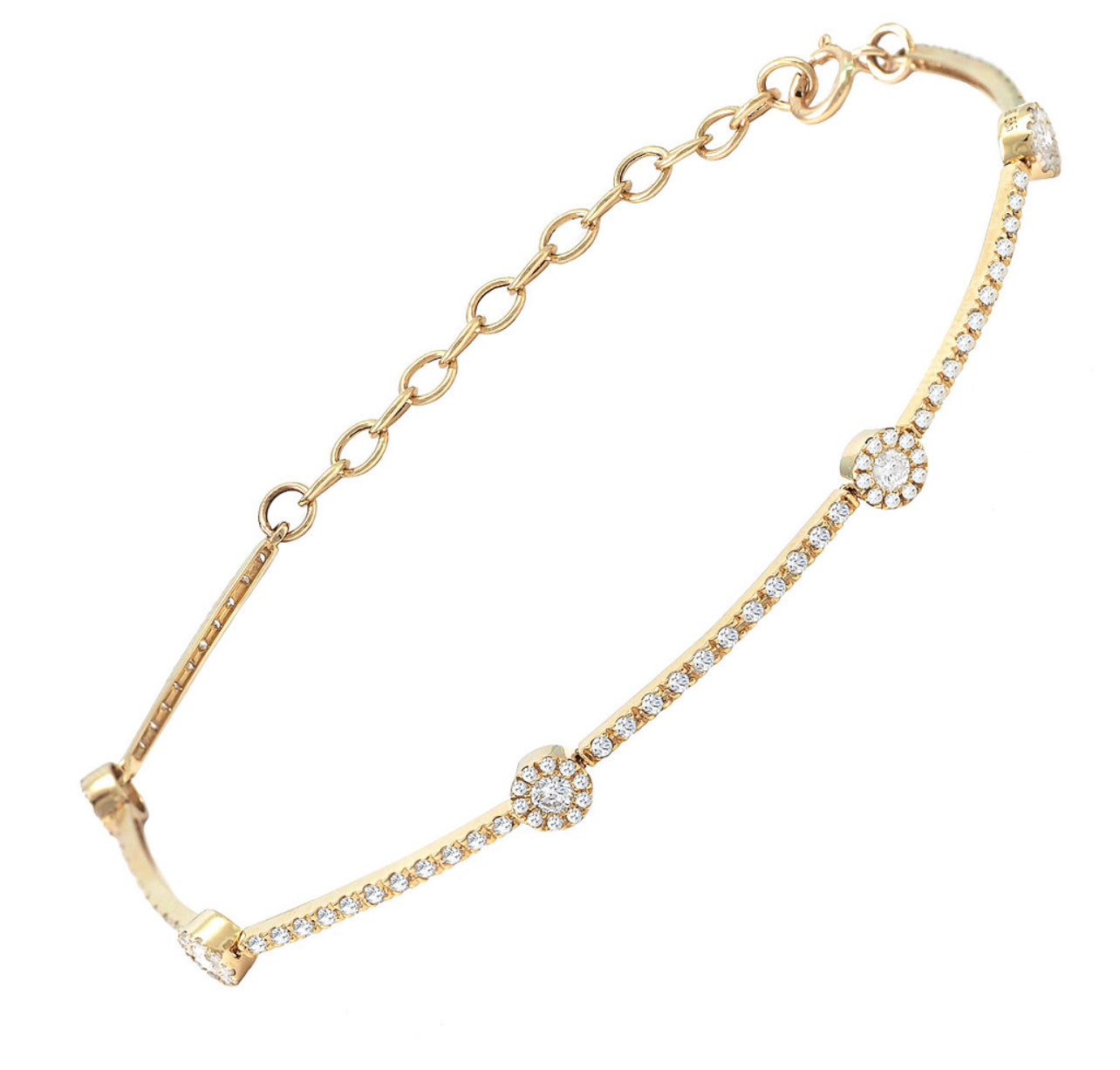 14k Gold Diamond Classic Bracelet