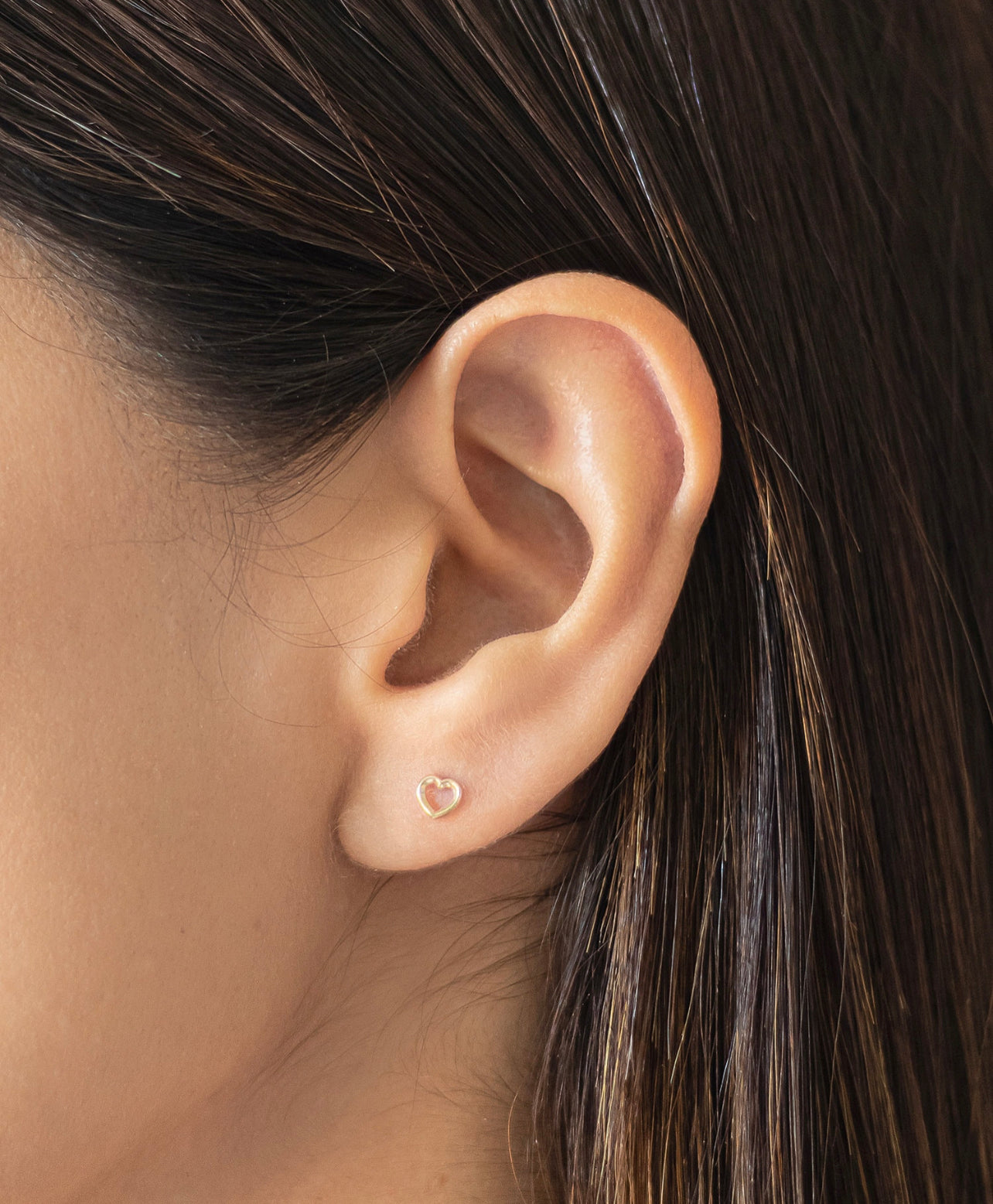 14k Gold Open Heart Earrings