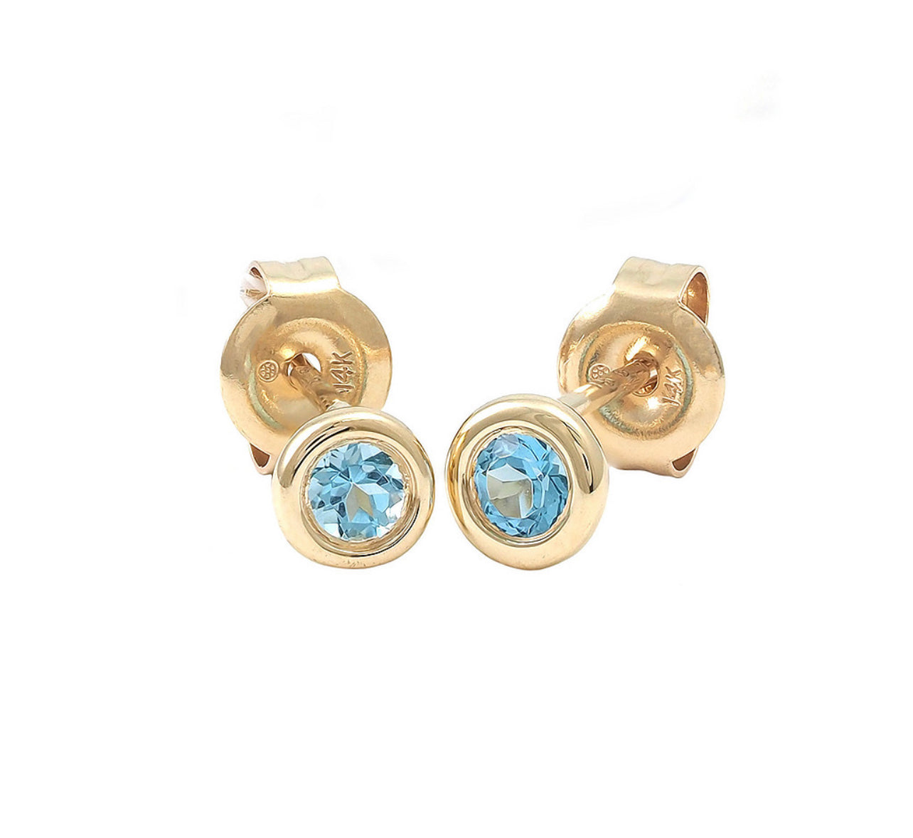 14k Gold & Blue Topaz Earrings