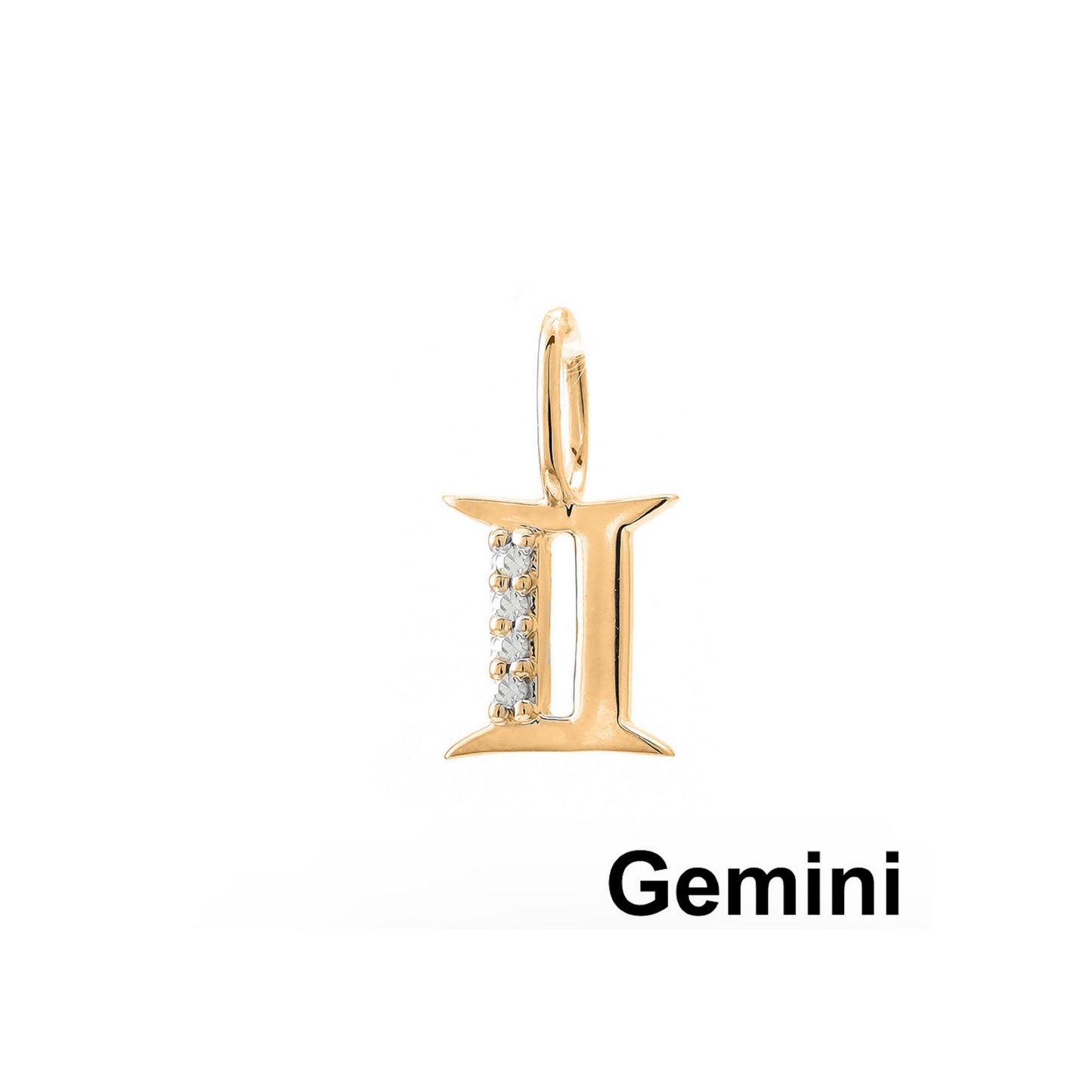 14k Gold Gemini Zodiac Sign Pendant