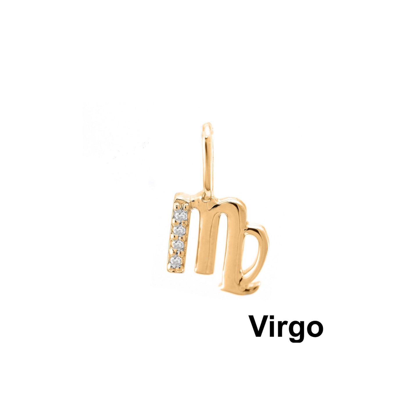 14k Gold Virgo Zodiac Sign Pendant