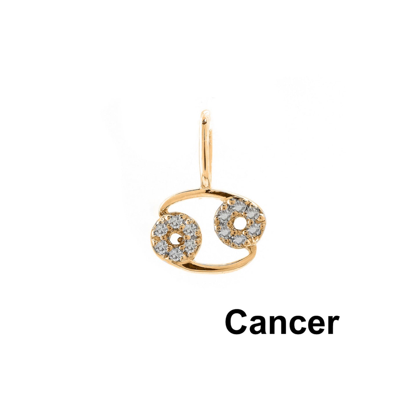 14k Gold Cancer Zodiac Sign Pendant