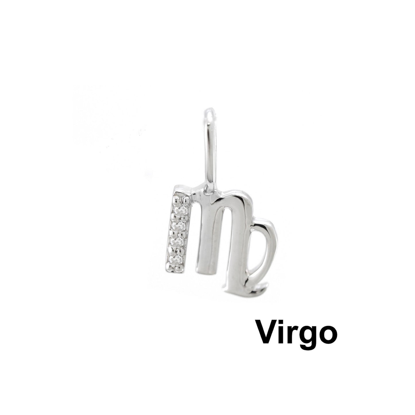 14k Gold Virgo Zodiac Sign Pendant