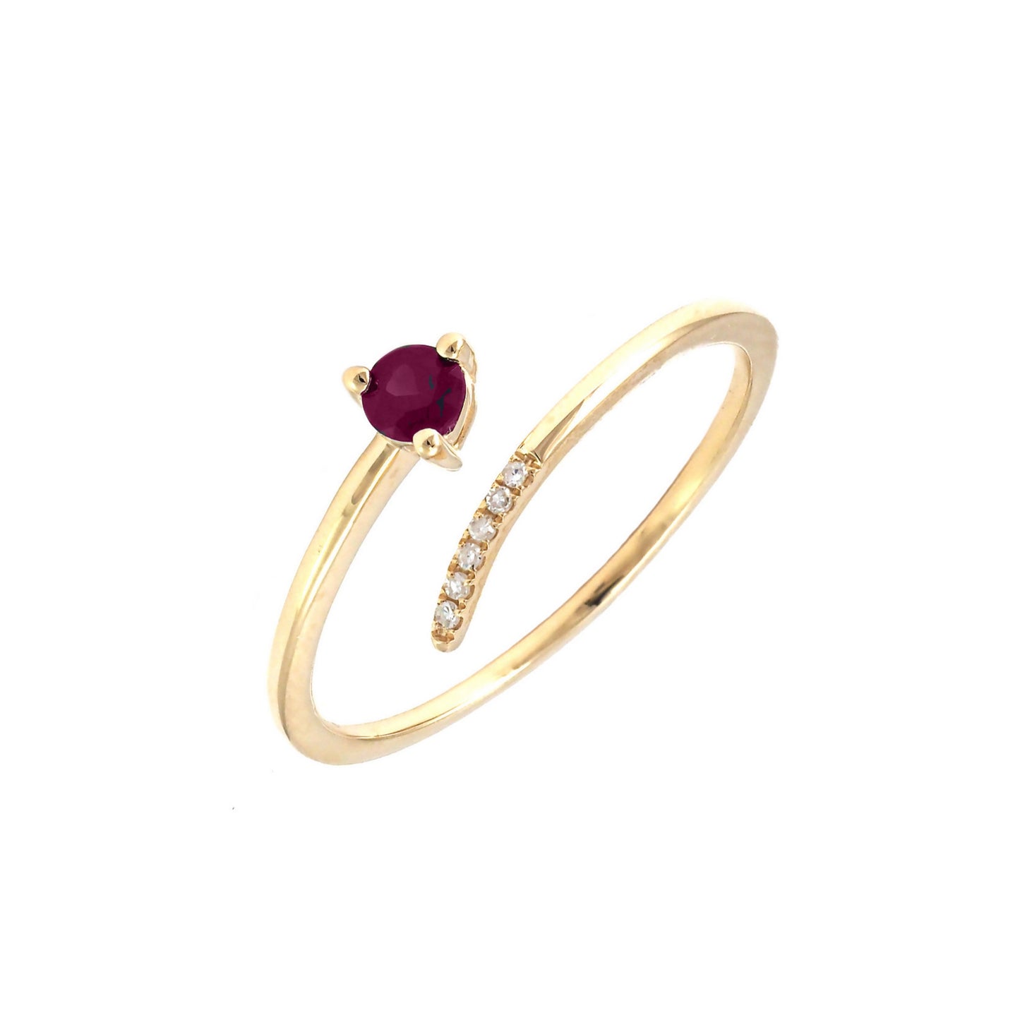 14k Gold Ruby and Diamonds Ring