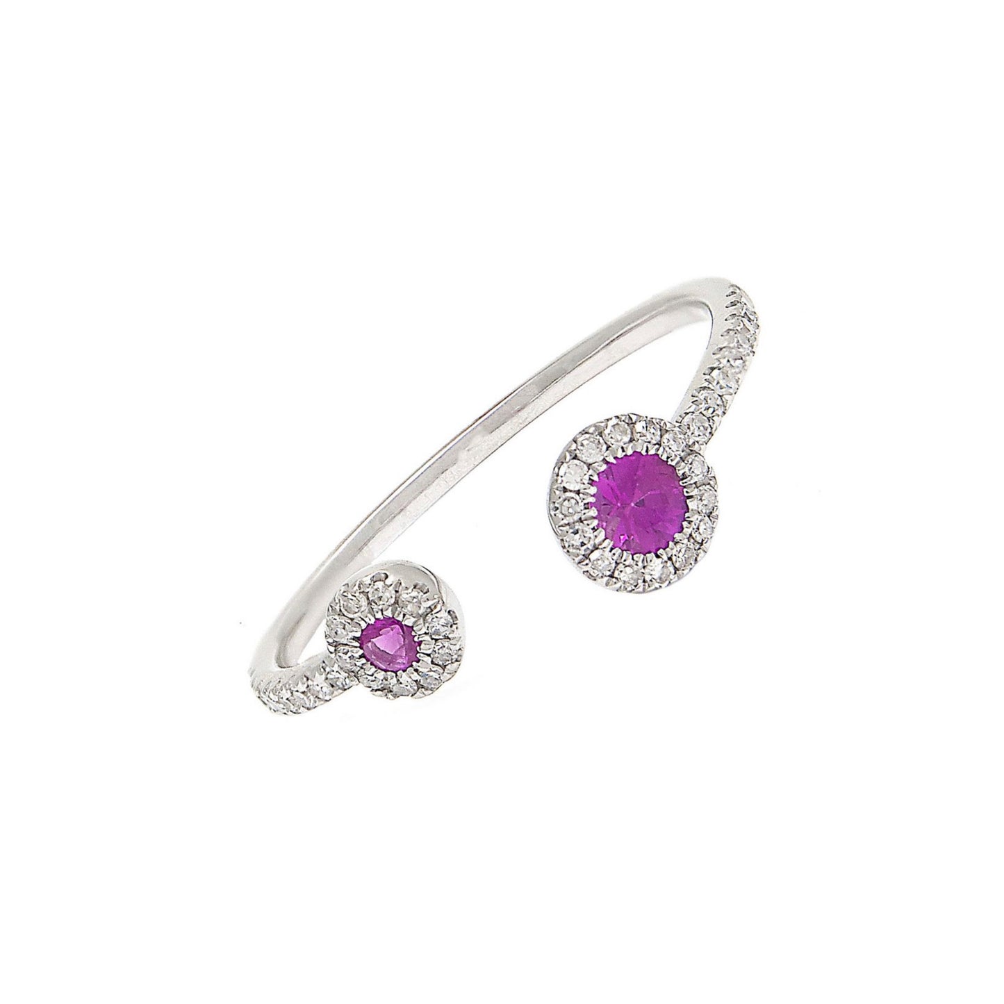 14k Gold Ruby & Diamond Adjustable Ring
