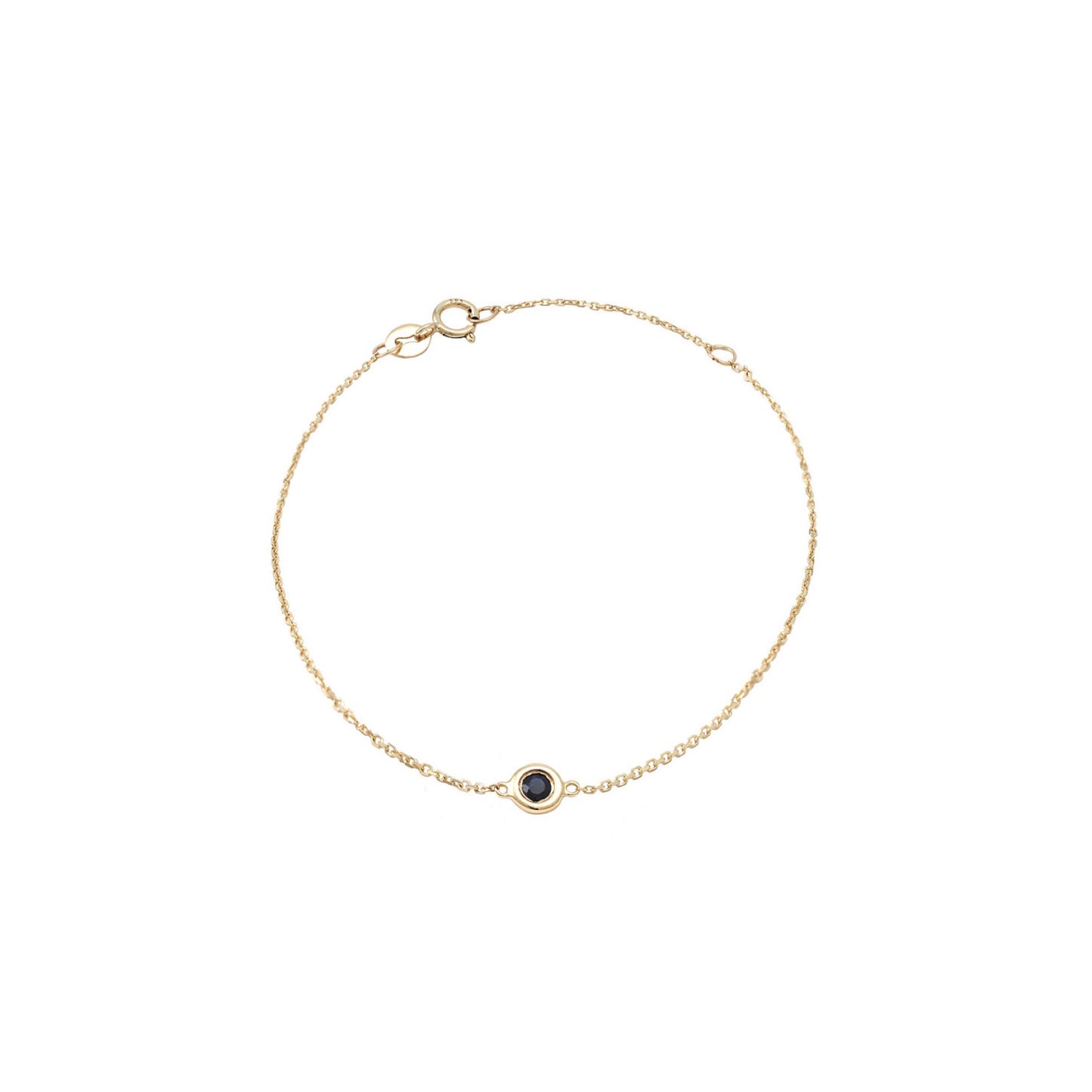 14k Gold & Sapphire Bezel  Bracelet