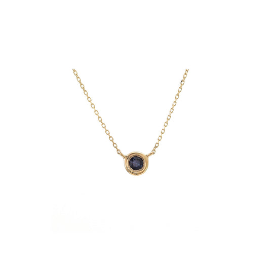 14k Gold & Sapphire Bezel Necklace