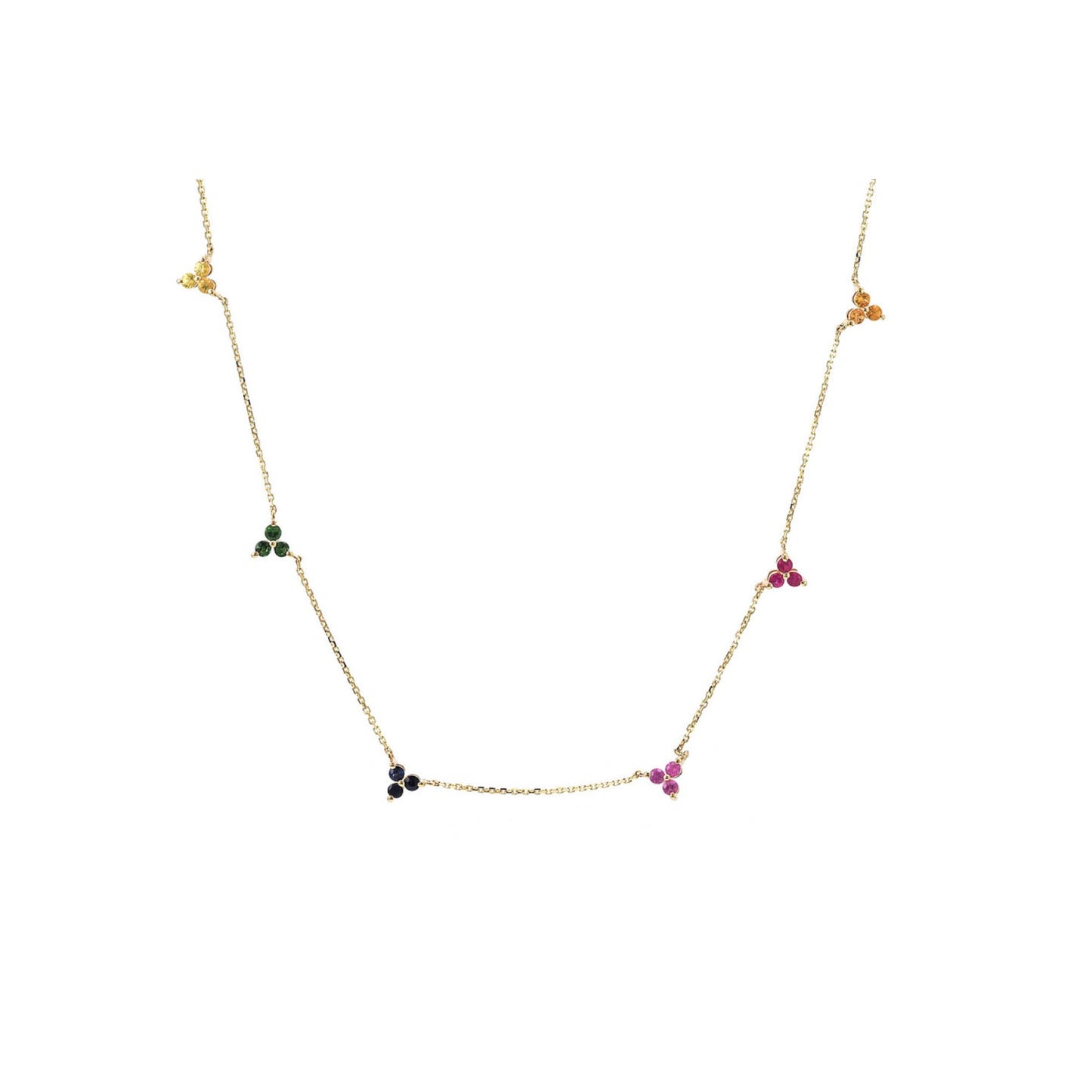 14k Gold Multi Gem Necklace