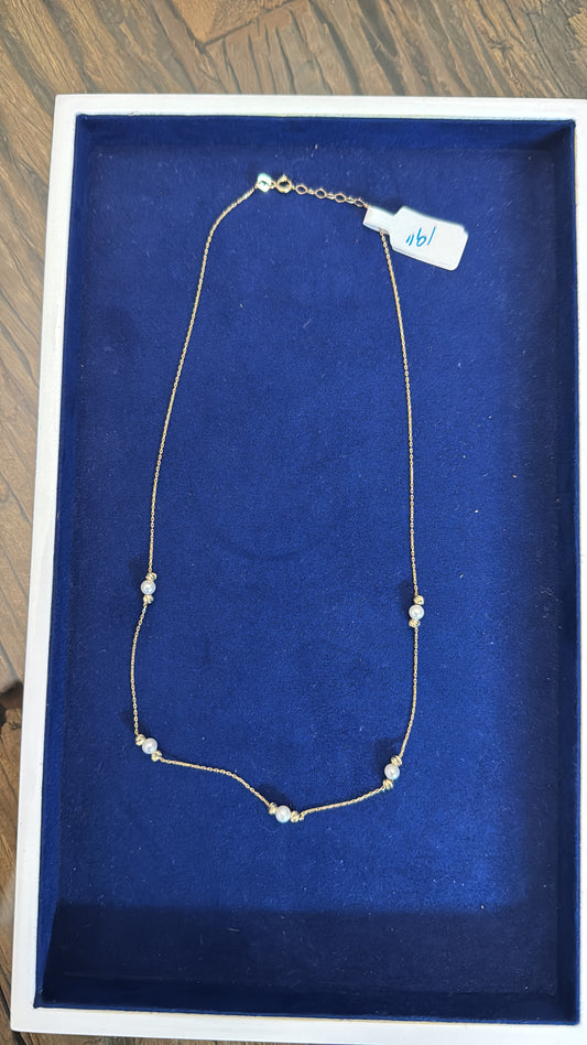 14k Gold pearl necklace