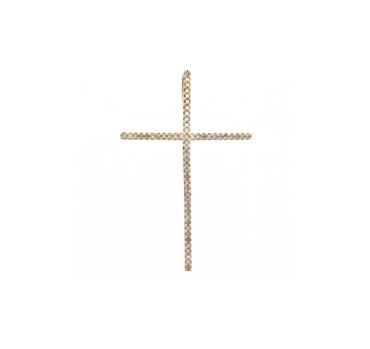 14k Gold Large Diamond Cross