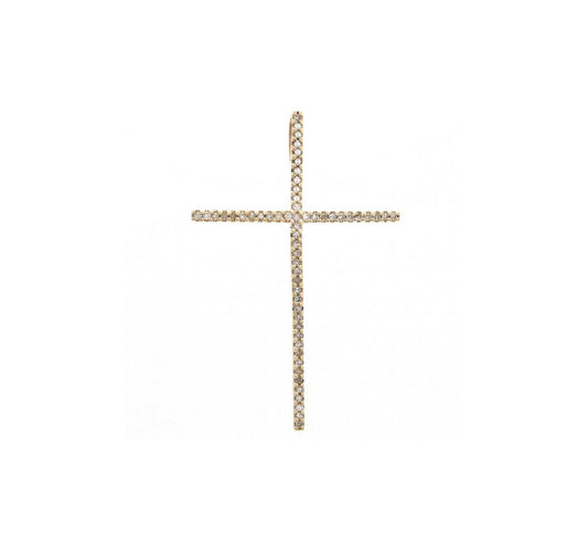 14k Gold Large Diamond Cross