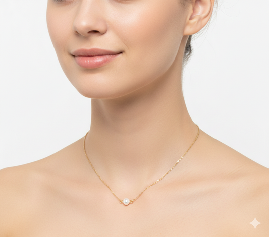 14k Gold Single Pearl Necklace
