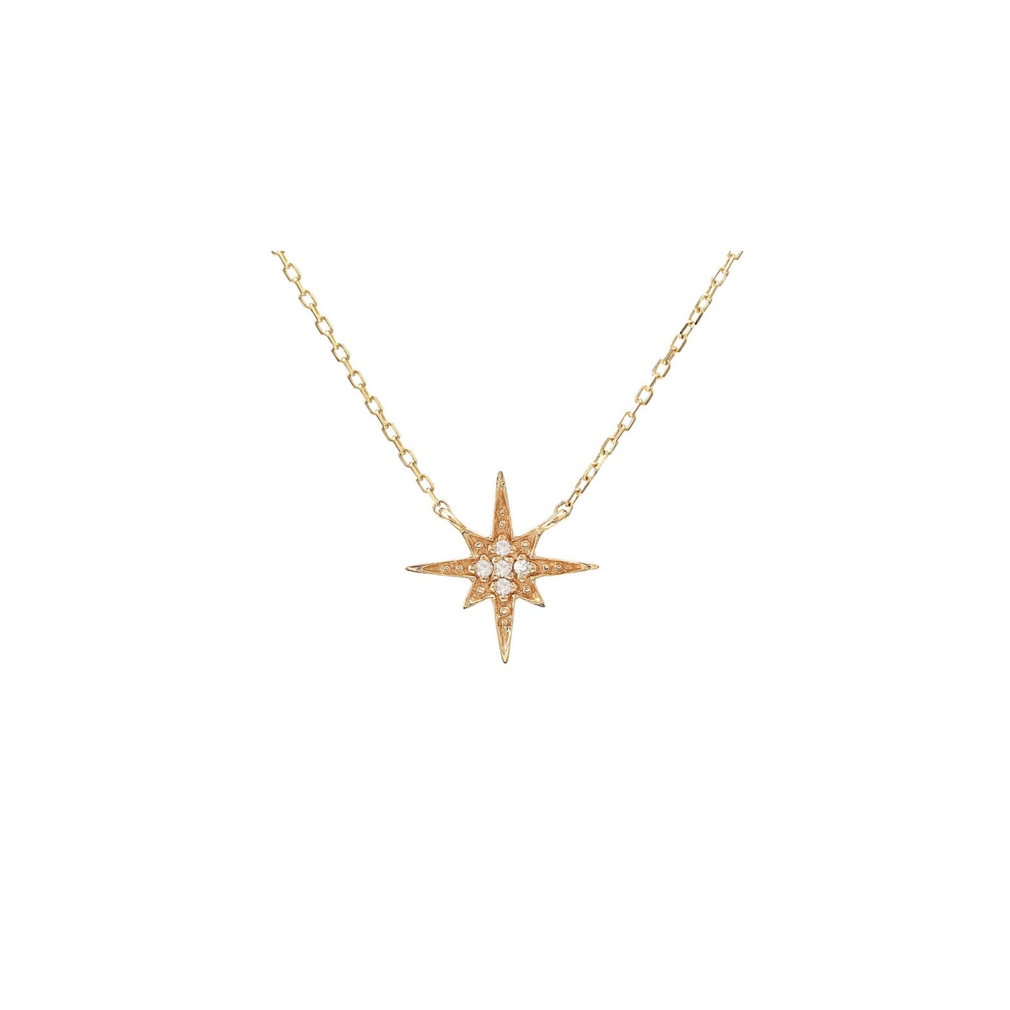 14k Gold & Diamond Mini Star Necklace