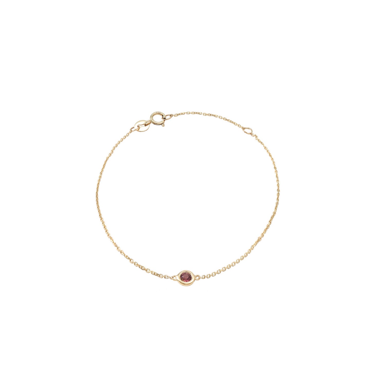 14k Gold Tourmaline Bezel  Bracelet