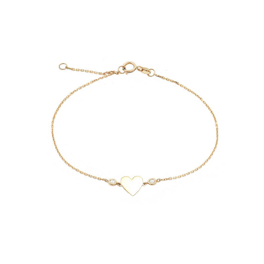 14k Gold Heart Bracelet