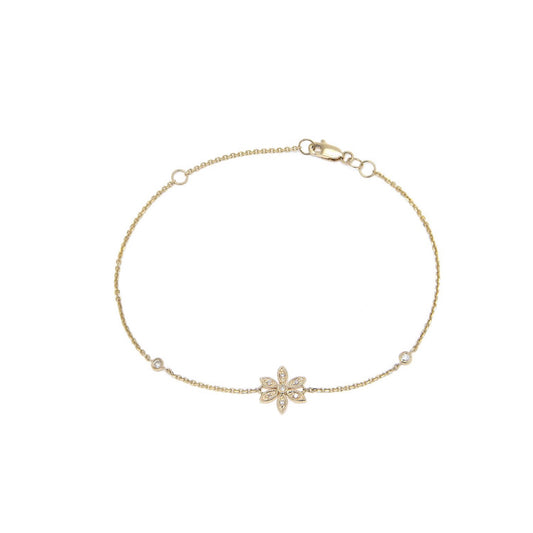 14k Gold Flower with Diamonds