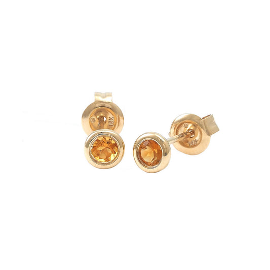 14k Gold & Citrine Birthstone Earrings