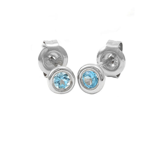 14k Gold & Blue Topaz Earrings