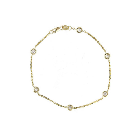 14k Gold Bezel Diamond Bracelet