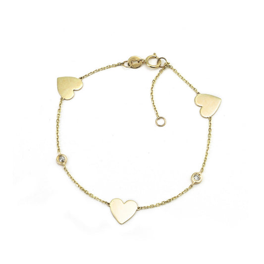 14k Gold Heart & Diamonds