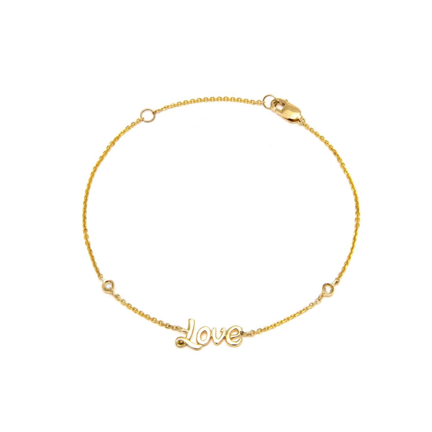 14k Gold with Diamonds Love Bracelet